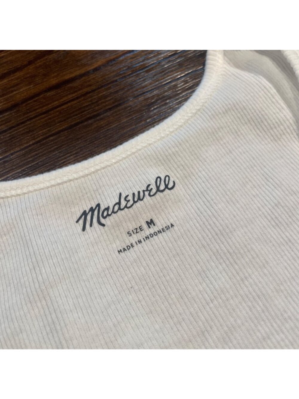 NWT Madewell Ribbed Tank Top Mens Medium White Undershirt Casual Loungewear - Picture 3 of 10